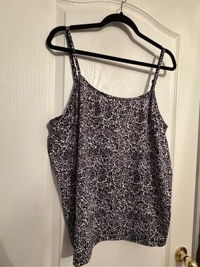 Lane Bryant Black & White Floral Print Cami